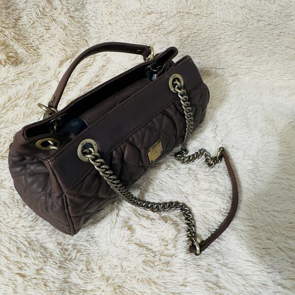 MCM Quilted Leather Chain Tote Bag - Brown - Picture 9 of 15